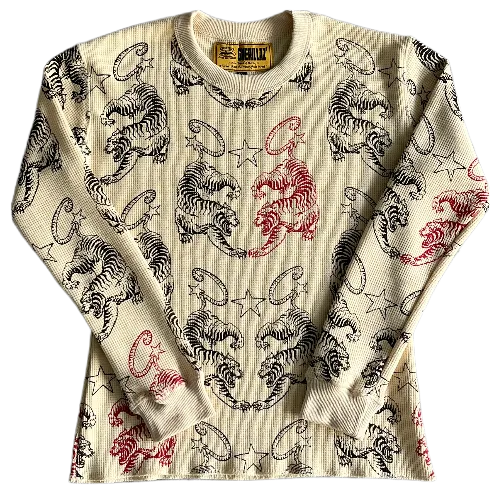 corteiz Long Sleeve Twin Tigers Waffle