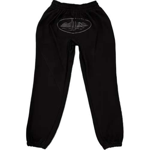 corteiz pants black  alcatraz logo black